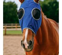 Horse Fly Control Mask, Horse Face Mask Without Ears - Comfortable Fit for All-Day Protection with UV Protection(blue)