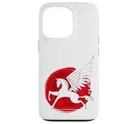 Horse Fly Eagle Riding Mould Japan Red Sun Victory Case for iPhone 13 Pro