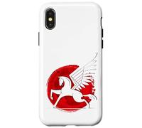 Horse Fly Eagle Riding Mould Japan Red Sun Victory Case for iPhone X/XS