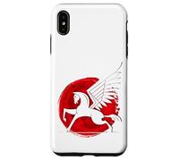 Horse Fly Eagle Riding Mould Japan Red Sun Victory Case for iPhone XS Max