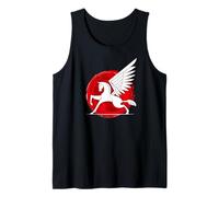 Horse Fly Eagle Riding Mould Japan Red Sun Victory Tank Top
