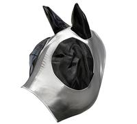 Horse Fly Face Cover, Breathable Fine Mesh, Full Face Coverage, Forelock Opening, Comfortable Fit, Helps Keep Away Biting Insects, Gray, 39.4 x 25.6 x 18.1 in, 100 x 65 x 46 cm
