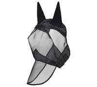 Horse Fly Hood with Extended Nose Cover, Soft Mesh Hood with Double Dart, Full Face Coverage for Insects and Sun, Breathable Polyester, Secure Hook and Loop Closure