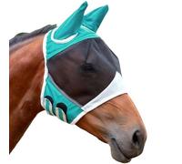 Horse Fly Mask, Fly Mask for Horses, Horse Fly Mask with Velcro Fastening, Full Face Coverage Design, 105 by 52 Cm Dimensions, Cob Size Fit for Equine Protection- Blue