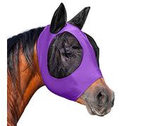 Horse Fly Mask, Fly Masks for Horses with Ears, Smooth & Elasticity Lycra Fly Mask, Avoid Equine Fly and UV Protection, Full Size for Cob, Horse (Purple, Full (Large))