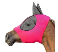 Horse Fly Mask with Ears - Full-Size, Breathable Elastic Lycra | UV Protection, Insect Shield & Large Web-Trimmed Eye Coverage(Purple)