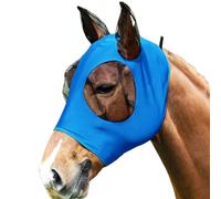 Horse Fly Mask with Ears, Stretchy Lycra UV Protection Fly Mask, Breathable Fine Mesh Anti Insect Eye Cover for Pony Cob Miniature Horse, Turnout & Riding Use