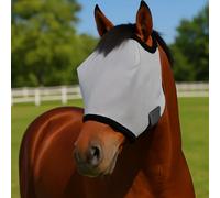 Horse Fly Mask with UV Protection - Breathable & Adjustable Fly Masks for Horses, Ponies, Miniature Foals, Drafts, Arabians, Cob and Full Sizes Comfortable Mesh Face Cover (Gray, One Size)