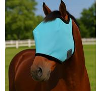 Horse Fly Mask with UV Protection - Breathable & Adjustable Fly Masks for Horses, Ponies, Miniature Foals, Drafts, Arabians, Cob and Full Sizes Comfortable Mesh Face Cover (Light Blue, One Size)