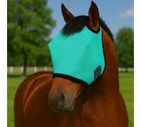 Horse Fly Mask with UV Protection - Breathable & Adjustable Fly Masks for Horses, Ponies, Miniature Foals, Drafts, Arabians, Cob and Full Sizes Comfortable Mesh Face Cover (Green, One Size)