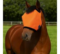 Horse Fly Mask with UV Protection - Breathable & Adjustable Fly Masks for Horses, Ponies, Miniature Foals, Drafts, Arabians, Cob and Full Sizes Comfortable Mesh Face Cover (Orange, One Size)