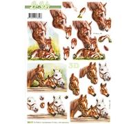 Horse & Foal Die Cut 3D Decoupage Sheet from Le Suh - NO Cutting