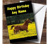 Horse & Foal Personalised Birthday Card | Birthday Card | Animals, Wildlife & Pets Card