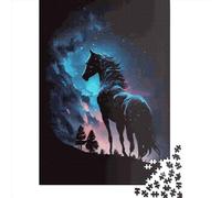 Horse Galaxy Wooden Jigsaw Puzzle for Adults 1000 Piece Puzzles for Teenagers Creative Jigsaw Puzzles Family Challenging Games Toys 1000pcs (75x50cm)