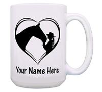 Horse Gift Personalized Name Cowgirl Horse Coffee Mug Custom Gift Coffee Mug Tea Cup White