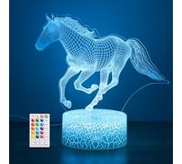 Horse Gifts for Girls, 16 Colors Horse 3D Illusion Lamp, Night Light with Timer Remote and Touch Control, Horses Decor for Kids Room, Girls Birthday Gifts