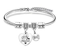Horse Gifts for Girls Just a girl who loves horses Jewellery Bracelets Horse Charm Bracelet for Families Friends Horse Lovers Women Jewelery Graduation Anniversary Birthday Presents(Horse Bracelet )