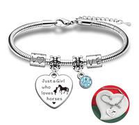 Horse Gifts for Girls Women Silvery Horse Bracelet for Girls Age 9-11 Horsey Horse Jewellery for Teenage Girls Christmas Horse Friendship Bracelet Who Loves Horses Bracelet for Birthday Bestie Xmas