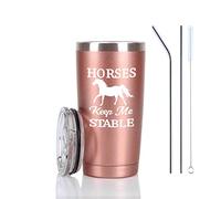 Horse Gifts For Women, Horses Keep Me Stable Travel Tumbler, Funny Birthday Christmas Gifts for Horse Lovers Equestrian Cowgirls Mom Friends Aunt Sister, 20 Oz Insulated Stainless Steel Tumbler