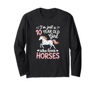 Horse Girl 10th Birthday Party for Girls Who Love Horses Long Sleeve T-Shirt