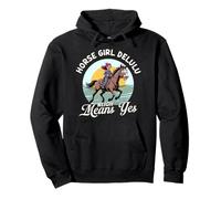 Horse Girl Delulu Neigh Means Yes Horse Riding Meme Lover Pullover Hoodie