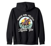 Horse Girl Delulu Neigh Means Yes Horse Riding Meme Lover Zip Hoodie
