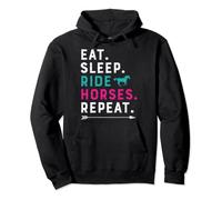 Horse Girl Eat Sleep Ride Horses Repeat Horseback Riding Pullover Hoodie