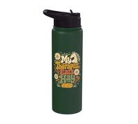 Horse Girl Equestrian My Therapist Eats Hay Stainless Steel Insulated Water Bottle