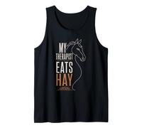 Horse Girl Equestrian My Therapist Eats Hay Tank Top