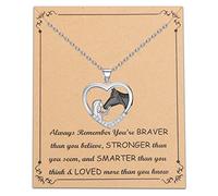Horse Girl Necklace Horse Pendant Necklace Horse Jewelry Horse Gift for Horse Lovers Equestrian Gift Horse Inspirational Gift (girls horse necklace)