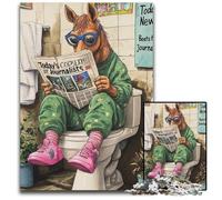 Horse Go Toilet Jigsaw Puzzles for Adults 1000 Piece cardboard Jigsaw Puzzles Challenging Brain Teaser for Teenagers, Family Game Night Fun 26X38CM/10.23x14.96inch