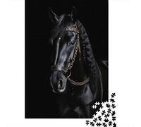 Horse Gold Dark 1000-Piece Jigsaw Puzzle for Adults, 52x38cm/1000pcs, Screen-Free Activity, Weekend Downtime And Quiet Weekends