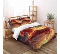 Horse Golden Coins Bedding Set 3D Digital Printing Magic LandAnimal Duvet Cover Set Chic Breathable Comforter Cover Universal for All Seasons with Pillow Double（200x200cm）