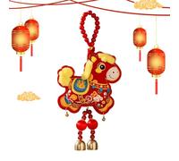 Horse | Good Luck with Hanging Bell | Embroidery New Year's Decorations 2026 | for Wealth Success Spring Festival Living Room Bedroom Door Wall