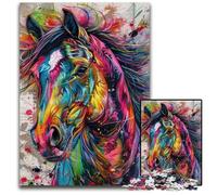 Horse Graffiti Jigsaw Puzzles 1000 Pieces for Adults Challenging Puzzles Educational Activity for Cognitive Skills Cognitive Skill Improvement 50x75CM/19.68x29.52inch