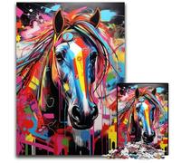 Horse Graffiti Jigsaw Puzzles for Adults, 1000 Piece cardboard Jigsaw Puzzles for Adults Challenging Brain Teaser for Teenagers, Family Game Night Fun 26X38CM/10.23x14.96inch