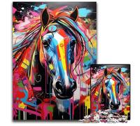 Horse Graffiti Puzzles 1000 Pieces for Adults Jigsaw Puzzles for Adults Brain Challenge Gift, Educational Activity for Teenagers 50x75CM/19.68x29.52inch