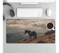 Horse Grazing Gaming Mouse Pad 12x24 Inch Desk Pad Protector Waterproof Non-Slip Rubber Base Keyboard Mat Extra Large Desktop Mat for Office Home Computer Laptop Table Accessory