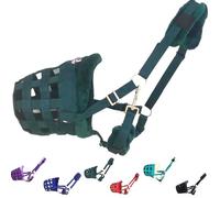 Horse Grazing Muzzle Halter, Mink Fleece Padded, Multiple Sizes, Breathable (Hunter Green, Full)