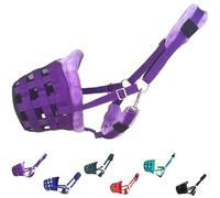 Horse Grazing Muzzle Halter, Mink Fleece Padded, Multiple Sizes, Breathable (Purple, Full)
