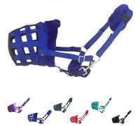 Horse Grazing Muzzle Halter, Mink Fleece Padded, Multiple Sizes, Breathable (Royal Blue, Pony)