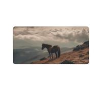 Horse Grazing on The Mountain Mouse Pad Non-Slip Rubber Base Desk Protector Mat Waterproof Desk Pad Extended Large Gaming Keyboard Mat for Office Work Home Desktop Accessory