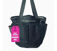 Horse Grooming Bag Tote - Large Mesh Brush Bag Organizer Caddy with 8 Pockets For Horse Supplies. Black (M&STOTE)
