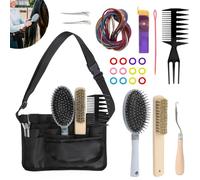Horse Grooming & Braiding Kit 10-Piece,Grooming Tools with Handmade Waist-Hanging Bag, Durable Show Supplies -Must-Have Horse Dressing Supplies for Events & Celebrations