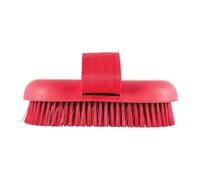 Horse Grooming Brush - 2-in-1 Scrubber with Hard Bristles, Livestock Sponge Brush, Sturdy Bath Tool, Dematting Cleaning Accessories, Red PP Material for Pasture Care of Cow Goat Cattle Farms
