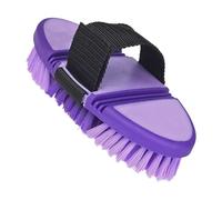 Horse Grooming Brush - Soft Bristles Cleaning Tool, Ergonomic Grip, Quickly Removes Rough Dirt Particles | Flexible Equine Care Brush for Mane Coat Massage Dirt Removal Stable Barn Daily Use