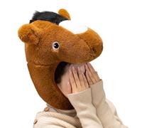 Horse Hat- 2026 Dress Up Headwear Accessories, Plush Funny Party Gear, Adjustable Fit Headpiece, Soft, Comfortable Design With Detailed Horse Face Features | Festive Outfit Choice For