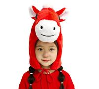 Horse Hats for Men - Cute Soft Warm Hood with Ear Coverage | Funny Horse Plush Headcover - For China 2026 Cosplay Performance Photos Accessories Masquerade