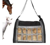 Horse Hay Bag | Hangable Goat Feed Container | Water Resistant Slow Feeding Storage Sack | Durable Livestock Forage Holder | Portable Stable Pasture Accessory | Sheep Cattle Barn Trailer Use