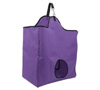 Horse Hay Bag, Large Capacity Hanging Horse Slow Feeder Hay Bag with Metal Snap Fastener, Feeding Bag for Horses, Sheep, Goat, Cow, Horse Feeder Tote Bag Goat Hay Bag (Purple)